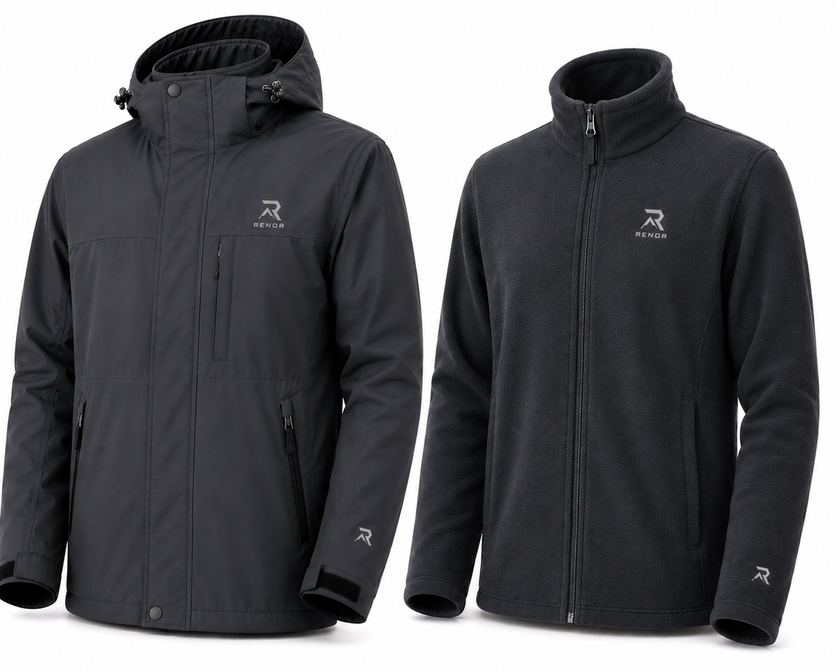 Casaca Hombre RENOR™ ALPINE 3 en 1 – Impermeable + Polar Térmico.