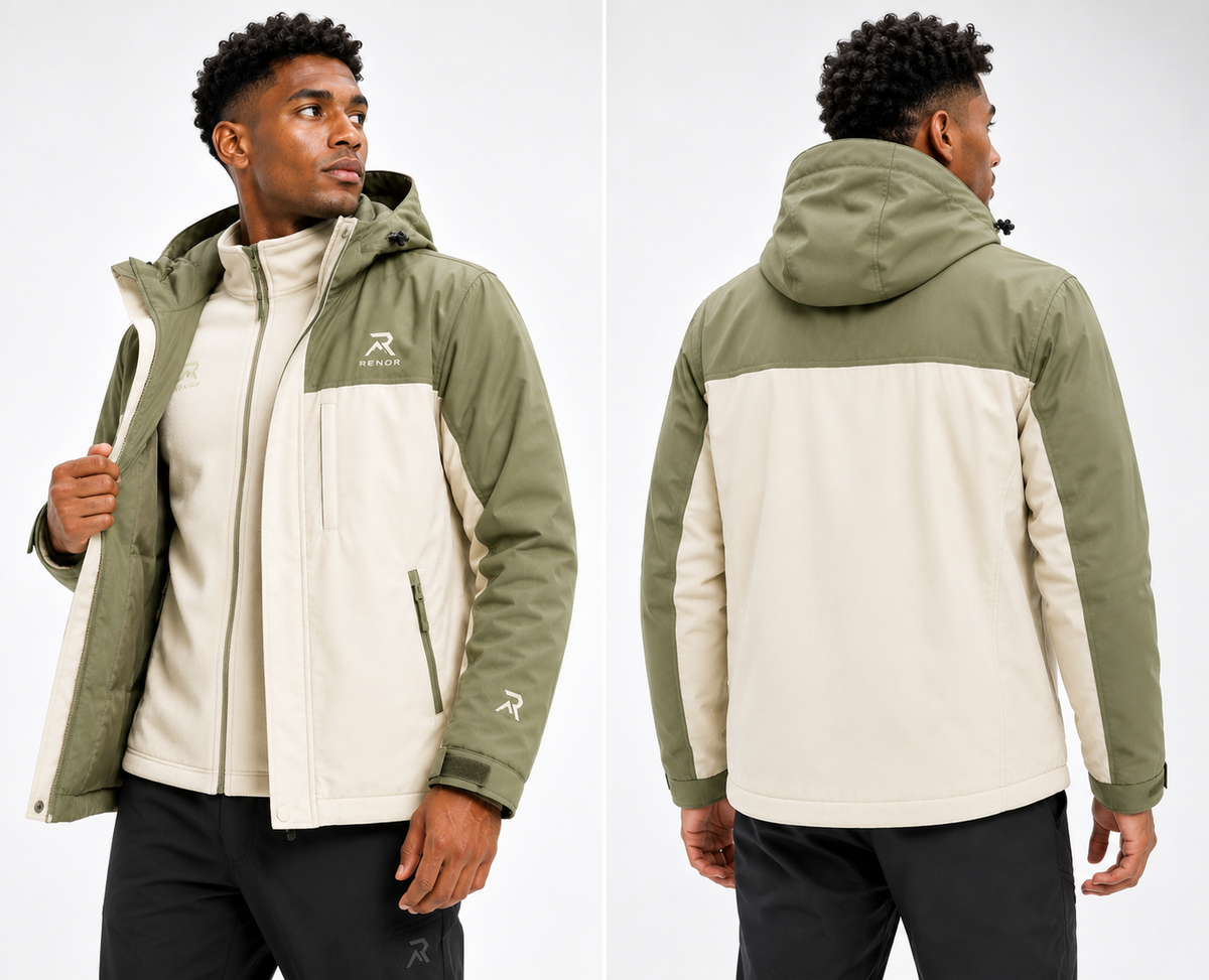 Casaca Hombre RENOR™ ALPINE 3 en 1 – Impermeable + Polar Térmico.