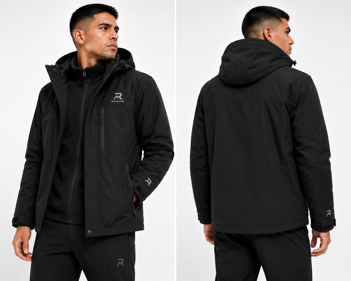 Casaca Hombre RENOR™ ALPINE 3 en 1 – Impermeable + Polar Térmico.