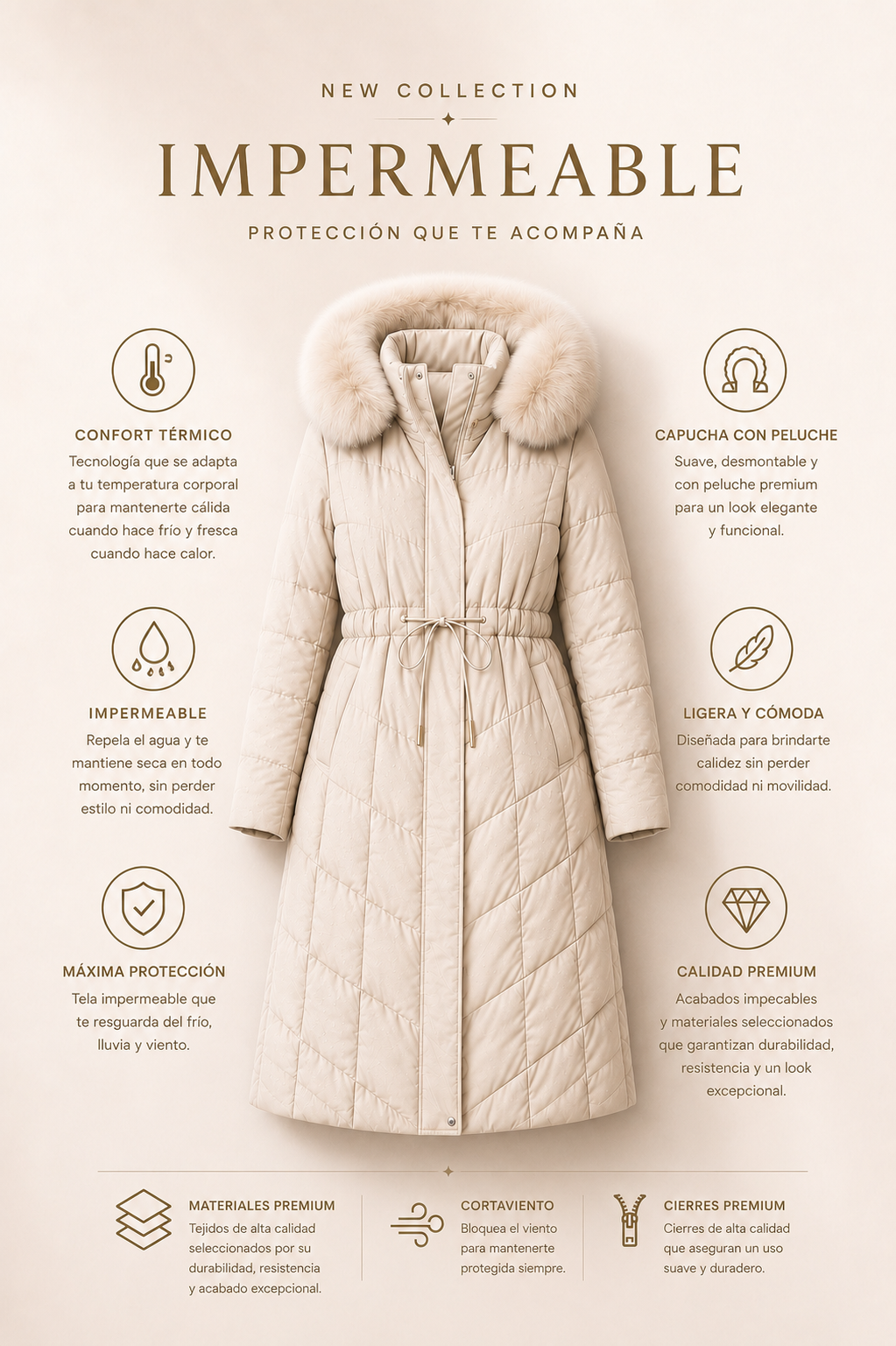 Parka MAXI XiXi™ 2 en 1 | Tecnología de Confort Térmico + Gorro de invierno